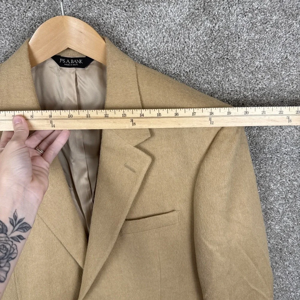 Jos A Bank Blazer Sports Coat Mens Size 43 L Tan 100% Camel Hair Pockets‎ Soft